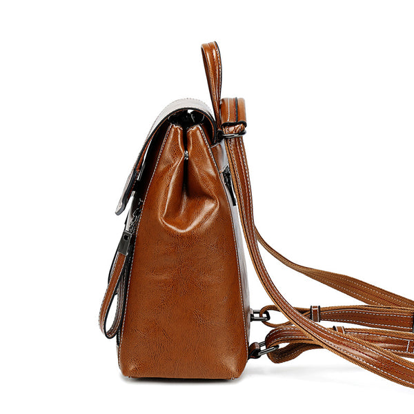 Women's Genuine Leather Backpack Book Bag Luxury Bag Brand