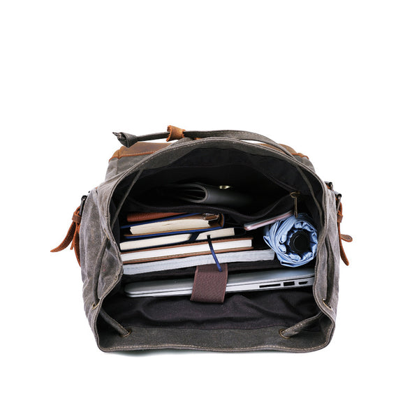 Cool Mens Waxed Large Canvas Backpack Travel Canvas Backpack for Men –  iwalletsmen