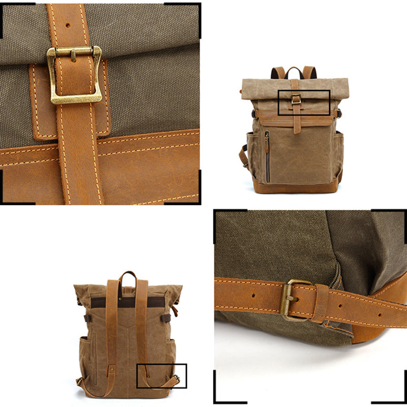 The Rogue Backpack  Handmade from Waxed Canvas and Leather