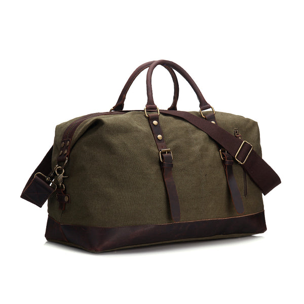 RockCow Canvas with Leather Duffle Bag, Travel Bags for Men ...