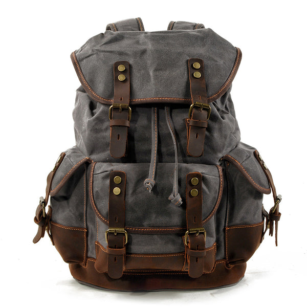 Waterproof Waxed Canvas Backpack Rucksack Travel Backpack MC9504