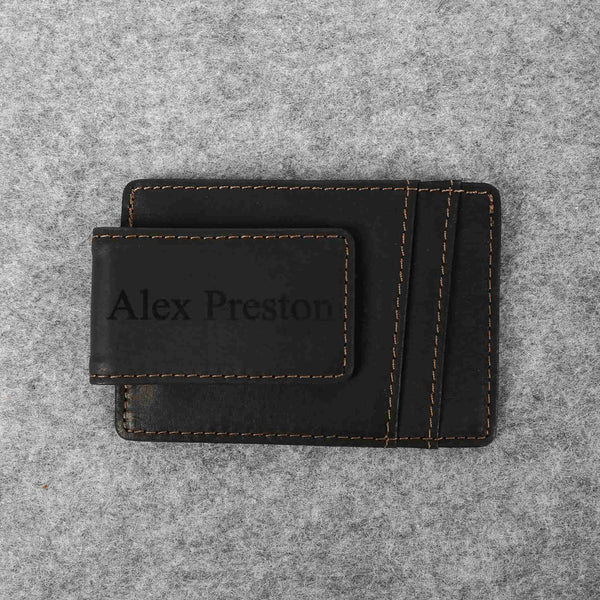 Money Clip wallet, Personalized Leather Money Clip Wallet. Boyfriend Gift,  personalized wallet, Fathers day gift, Gift for him