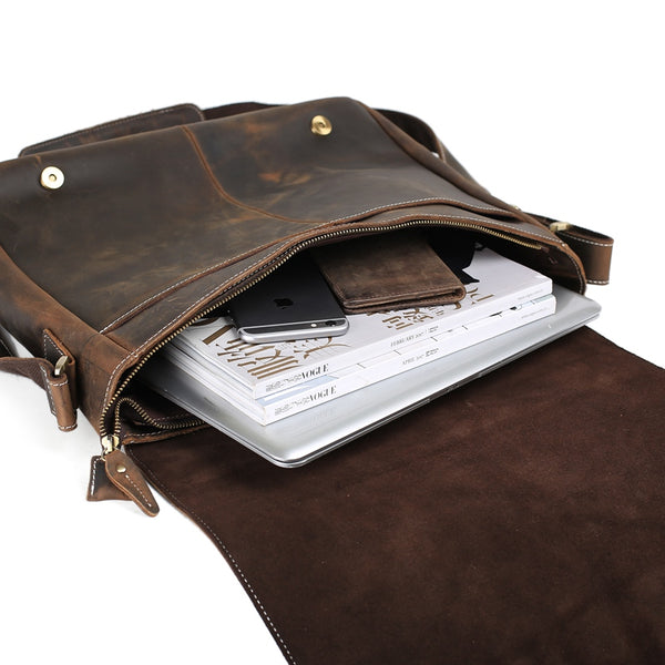 Bike Messenger Bag Men Vintage Leather Bags Crossbody Side Bags For Me –  ROCKCOWLEATHERSTUDIO