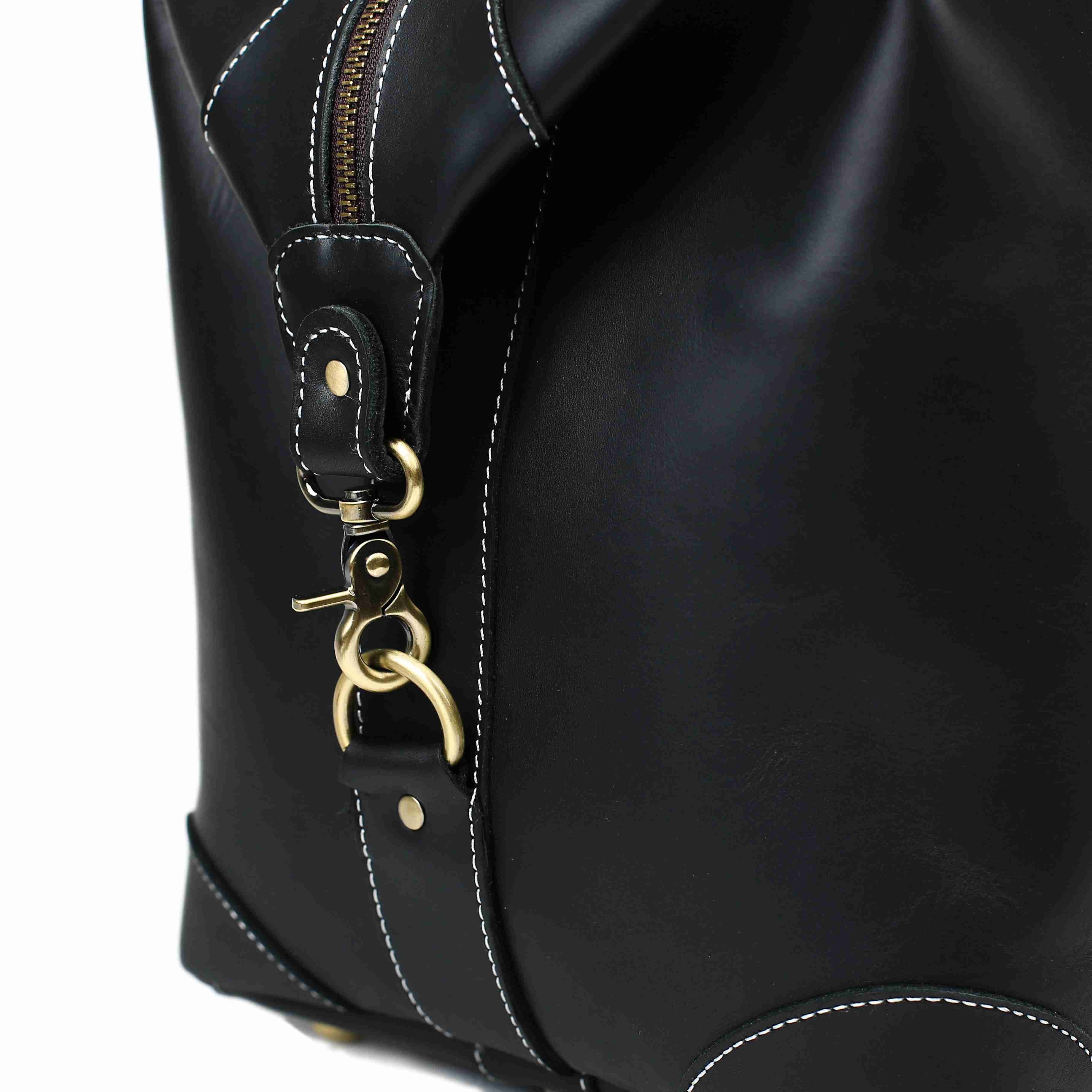 Men's Nappa Leather Duffle Bag in Black by Quince