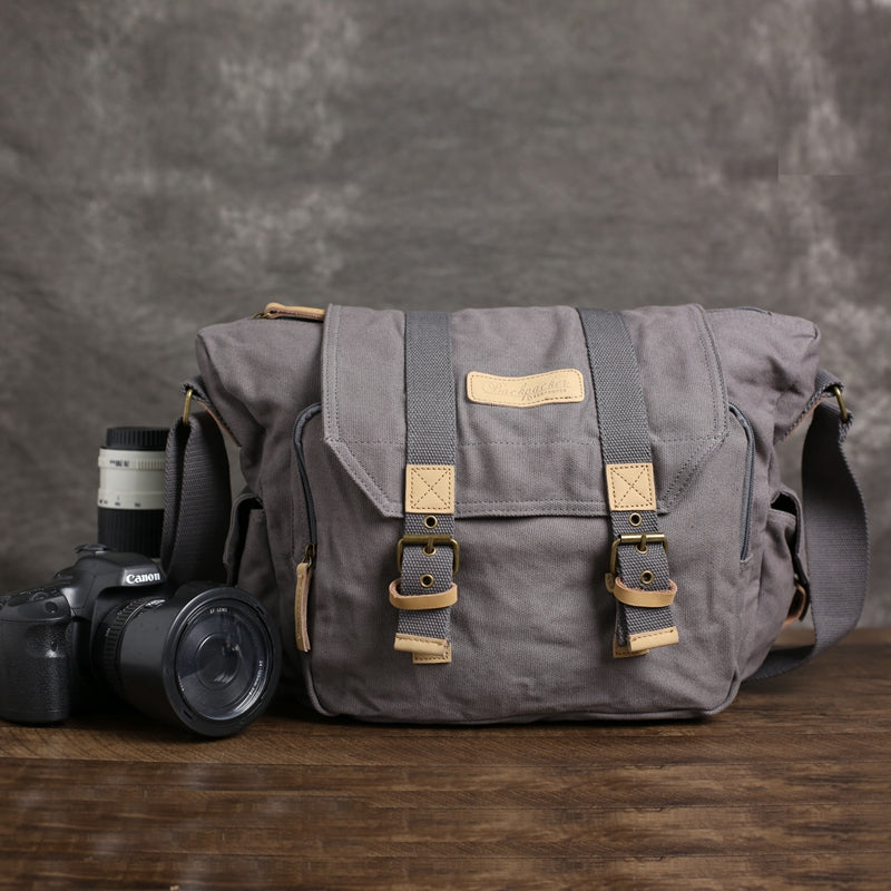 Waterproof Canvas Messenger Bag DSLR Camera Shoulder Bag Canvas Camera Bag  QSM3037