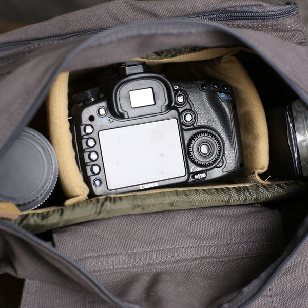 Canvas DSLR Camera Bag, Professional SLR Camera Bag, Men's Canvas Mess –  ROCKCOWLEATHERSTUDIO