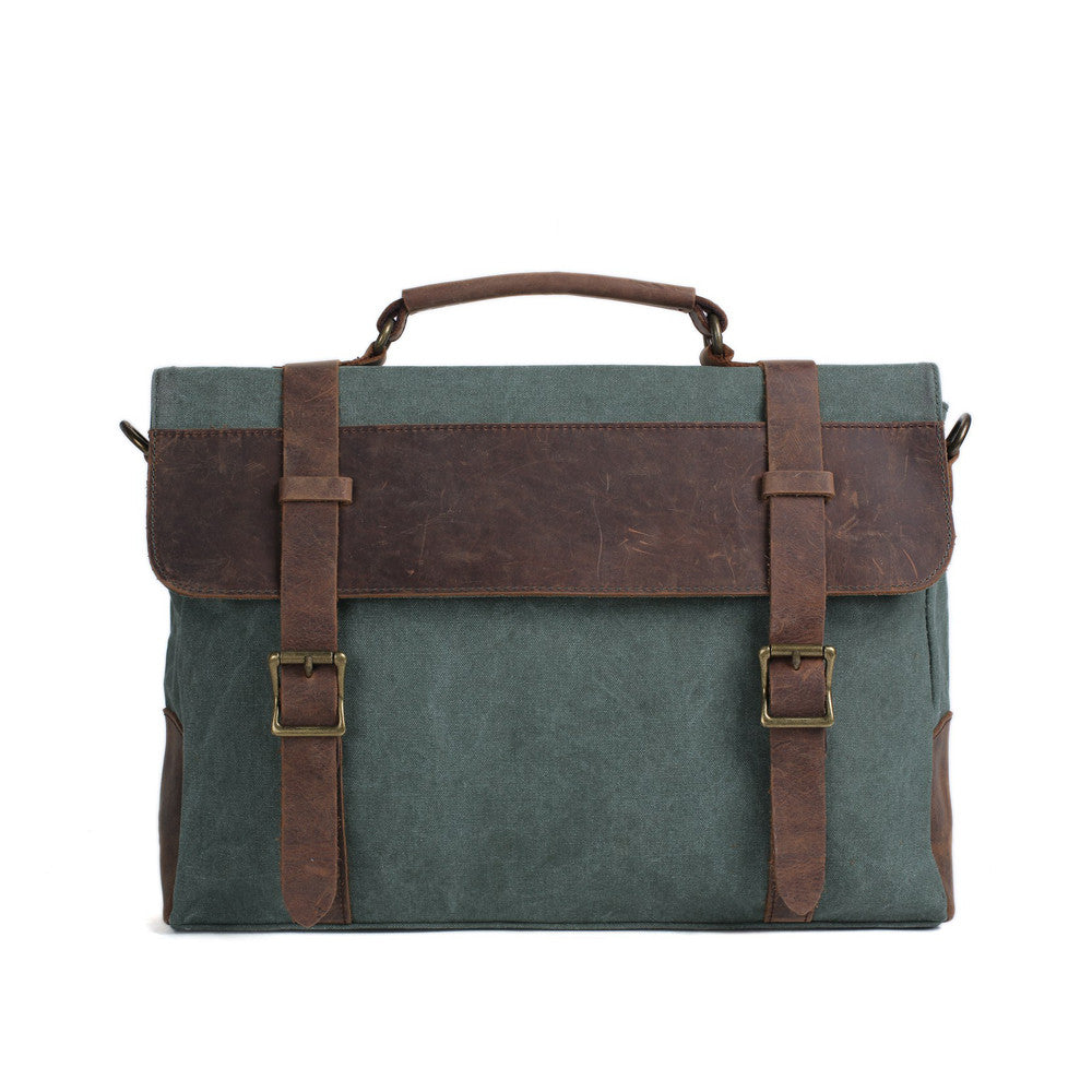 Kattee Men&s Leather Satchel Briefcase, 15.6 Laptop Messenger Shoulder Bag Tote