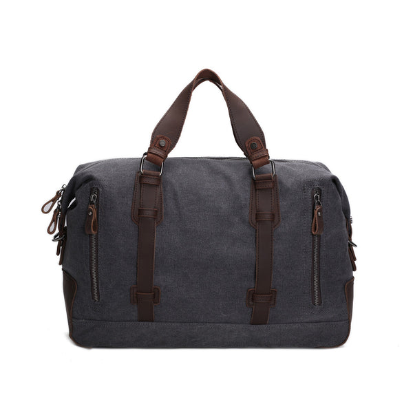 Oversized Canvas Leather Trim Travel Tote Duffel shoulder handbag Week ...