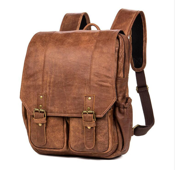 ROCKCOW Handmade Leather Travel Backpack, Designer Backpacks
