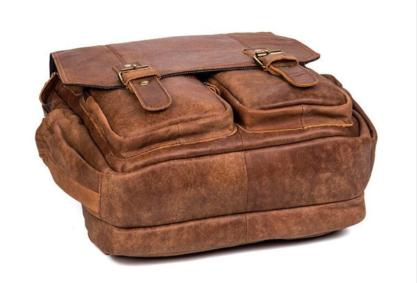 ROCKCOW Handmade Leather Travel Backpack, Designer Backpacks, School  Backpack