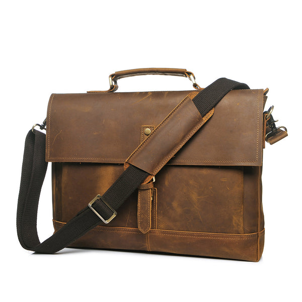 ROCKCOW Mens New Genuine Leather Messenger Bag Business Briefcase Cros ...