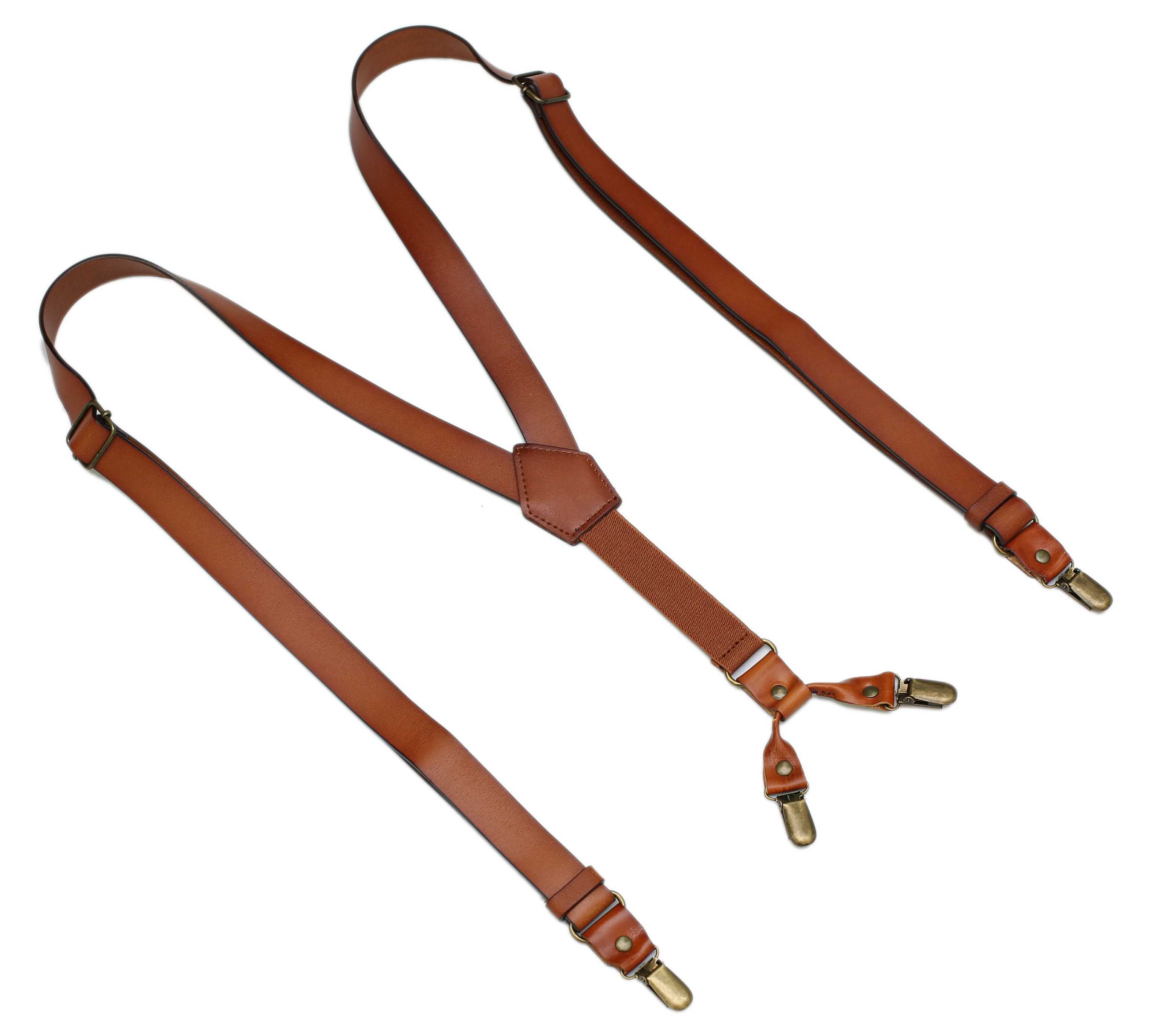 ROCKCOWLEATHERSTUDIO Men's Adjustable Leather Suspenders
