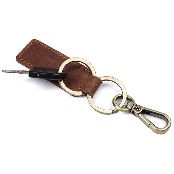 Rockcow Full Grain Leather Key Chain Personalized Key Ring Husband Gif ...