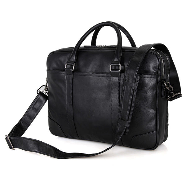 ROCKCOW Full Grain Leather Briefcase, Leather Laptop Bag, Messenger Sh ...