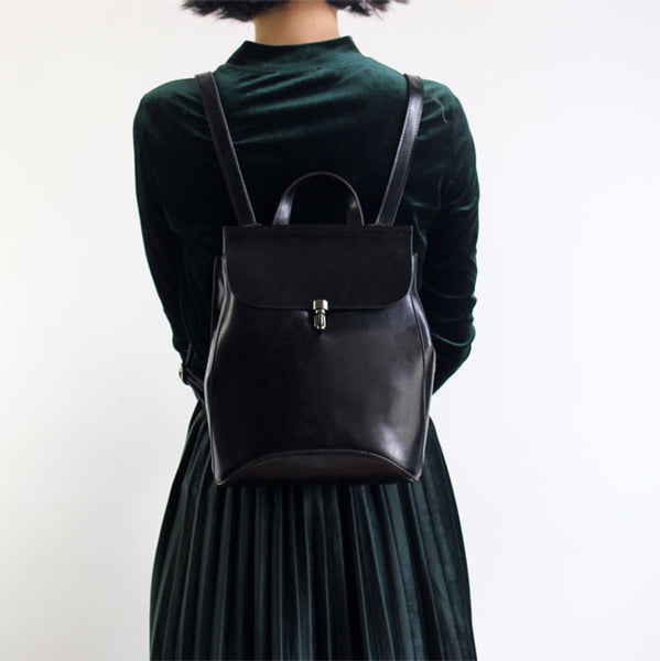 Top Grain Leather Backpack For Women Female Leather Designer Backpack –  ROCKCOWLEATHERSTUDIO